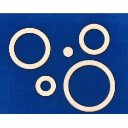 Komplet kółek , ramek, obręczy   fi : 10,8,6,4,2 cm , łapacz , sklejka,makrama